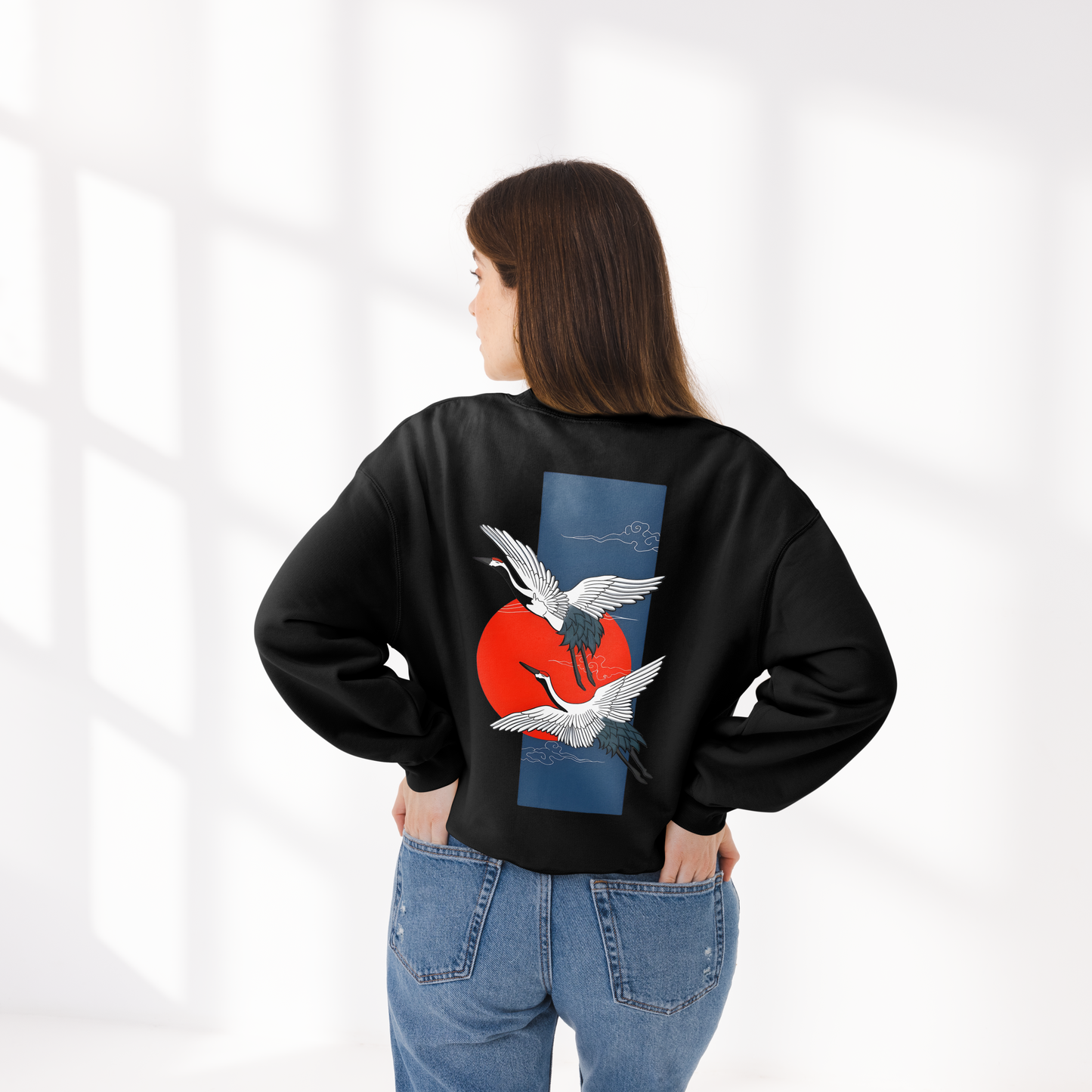 Soaring Crane: Oversized Classic Sweatshirt