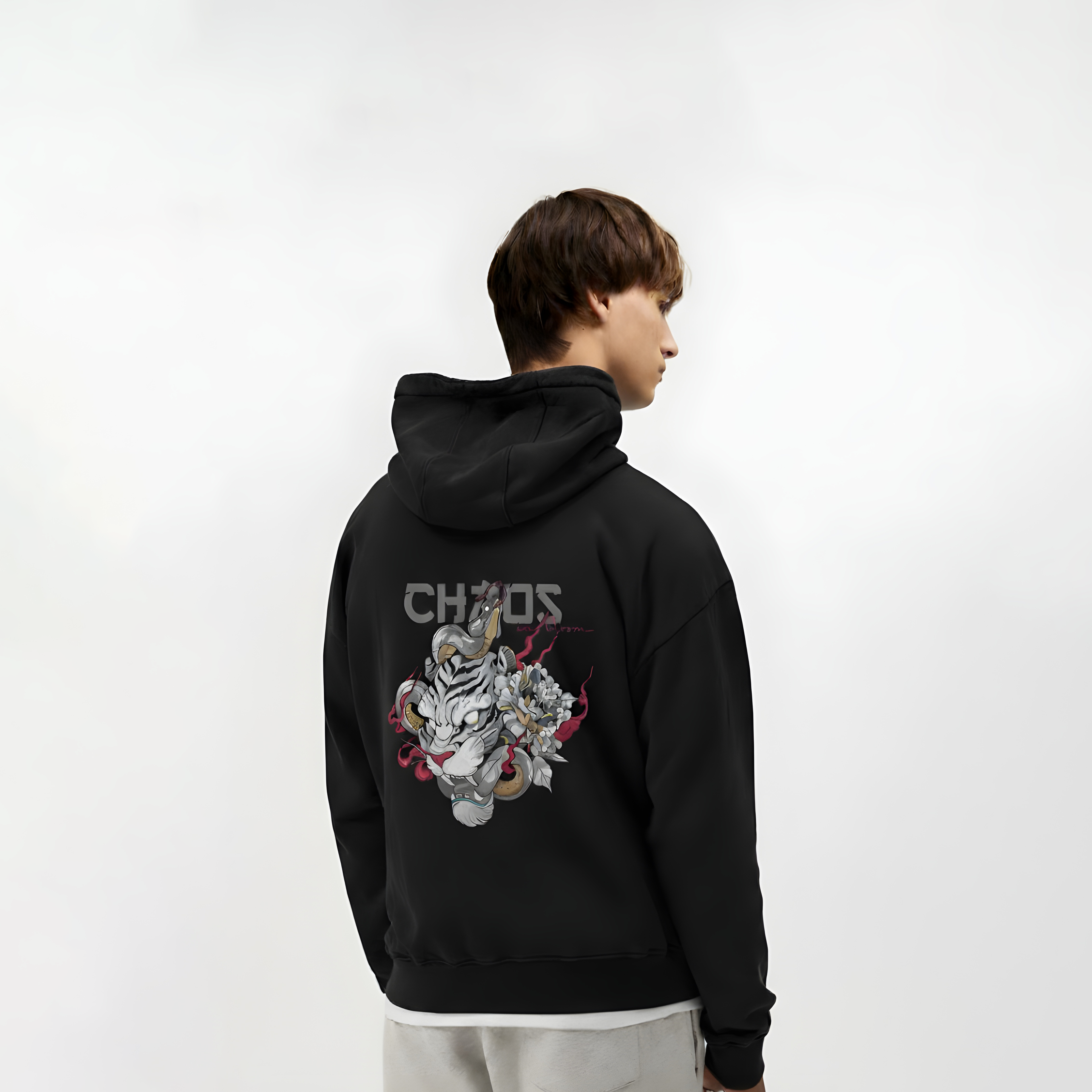 Chaos in Bloom: Oversized Hoodie