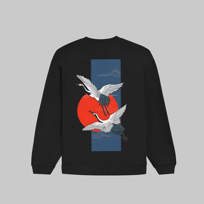 Soaring Crane: Oversized Classic Sweatshirt